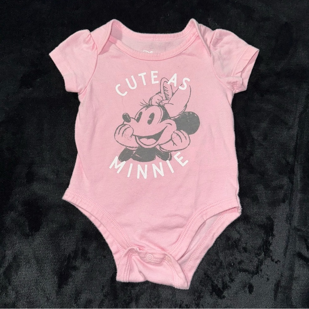 Disney Minnie Mouse Pink Baby Onesie